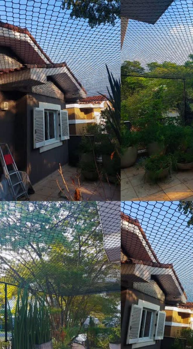 Quintal com teto feito em rede de proteção da Tela Forte.